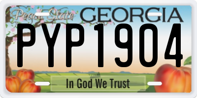GA license plate PYP1904