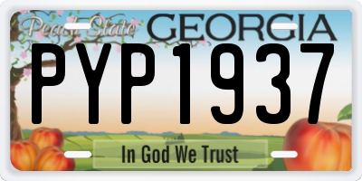 GA license plate PYP1937