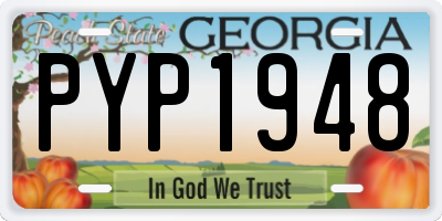GA license plate PYP1948