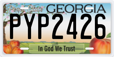 GA license plate PYP2426