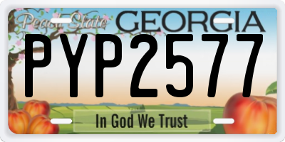 GA license plate PYP2577