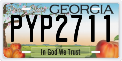 GA license plate PYP2711
