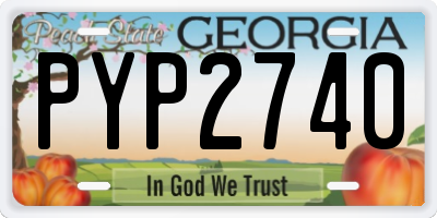 GA license plate PYP2740