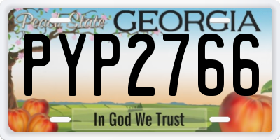 GA license plate PYP2766