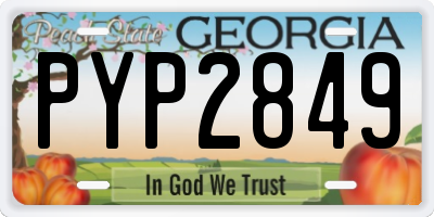 GA license plate PYP2849