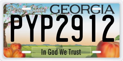 GA license plate PYP2912