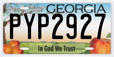 GA license plate PYP2927