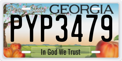 GA license plate PYP3479