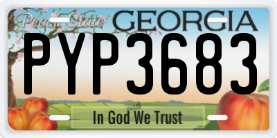 GA license plate PYP3683