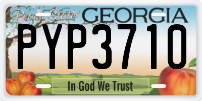 GA license plate PYP3710