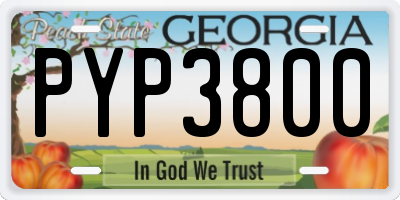 GA license plate PYP3800