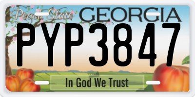 GA license plate PYP3847