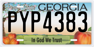 GA license plate PYP4383
