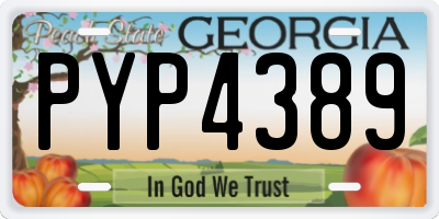 GA license plate PYP4389