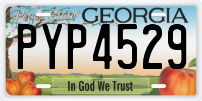 GA license plate PYP4529