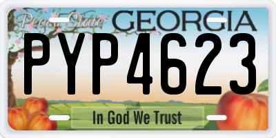 GA license plate PYP4623