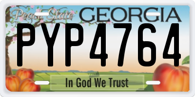 GA license plate PYP4764