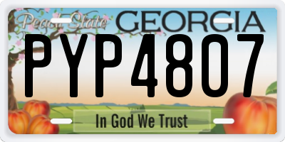 GA license plate PYP4807
