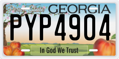 GA license plate PYP4904