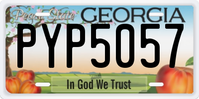 GA license plate PYP5057