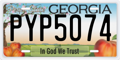 GA license plate PYP5074