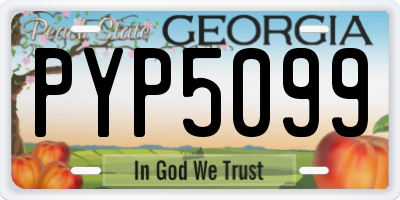 GA license plate PYP5099