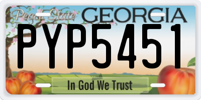 GA license plate PYP5451