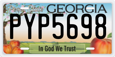 GA license plate PYP5698