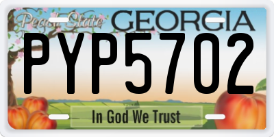 GA license plate PYP5702