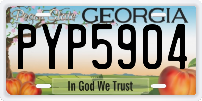 GA license plate PYP5904