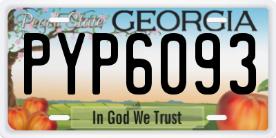 GA license plate PYP6093