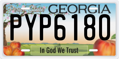 GA license plate PYP6180