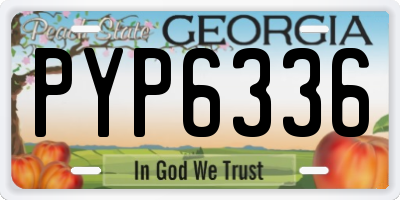 GA license plate PYP6336