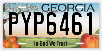 GA license plate PYP6461