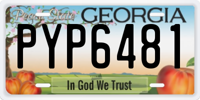 GA license plate PYP6481