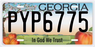 GA license plate PYP6775