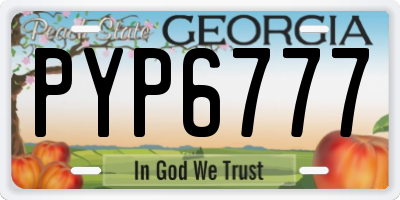 GA license plate PYP6777