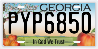 GA license plate PYP6850