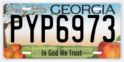 GA license plate PYP6973