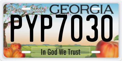 GA license plate PYP7030