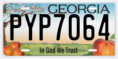 GA license plate PYP7064