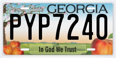 GA license plate PYP7240