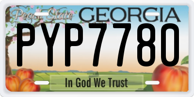 GA license plate PYP7780