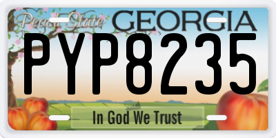 GA license plate PYP8235