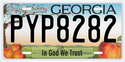 GA license plate PYP8282
