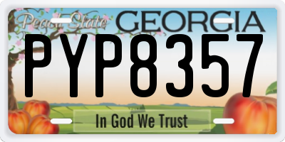 GA license plate PYP8357