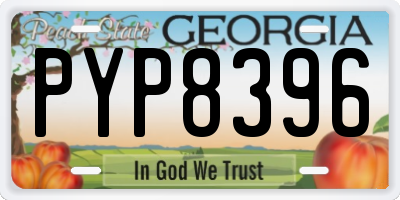 GA license plate PYP8396