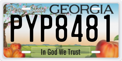 GA license plate PYP8481