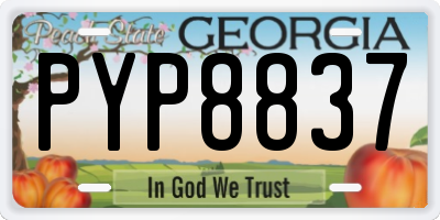 GA license plate PYP8837