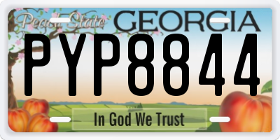 GA license plate PYP8844